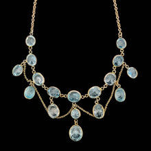 Load image into Gallery viewer, Antique 9ct Gold Blue Zircon Necklace
