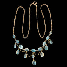 Load image into Gallery viewer, Antique 9ct Gold Blue Zircon Necklace