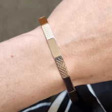 Load image into Gallery viewer, Art Deco 9ct Rose Gold Engine Turned Engraved Bangle modelled