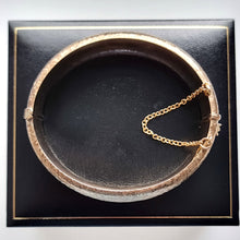 Load image into Gallery viewer, Vintage 9ct Yellow Gold Crosshatch Bangle Bracelet, Hallmarked Birmingham 1971