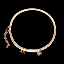 Load image into Gallery viewer, Antique 15ct Gold Sapphire and Diamond Bangle Bracelet side
