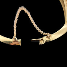 Load image into Gallery viewer, Antique 18ct Yellow Gold Sapphire and Diamond Hinged Bangle