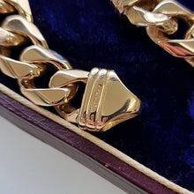 Load image into Gallery viewer, Vintage 9ct Gold Curb Link Bracelet, 48.5 grams end