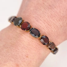 Load image into Gallery viewer, Vintage 9ct Gold Tourmaline, Garnet, Spinel, Iolite and Zircon Bracelet modelled