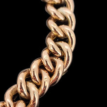 Load image into Gallery viewer, Antique 9ct Rose Gold Night/Day Curb Bracelet with Heart Padlock