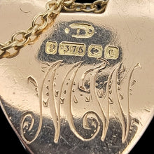 Load image into Gallery viewer, Edwardian 9ct Yellow Gold Night/Day Curb Bracelet with Heart Padlock