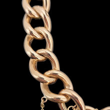 Load image into Gallery viewer, Edwardian 9ct Yellow Gold Night/Day Curb Bracelet with Heart Padlock