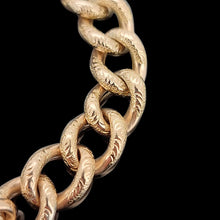 Load image into Gallery viewer, Edwardian 9ct Yellow Gold Night/Day Curb Bracelet with Heart Padlock