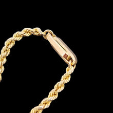 Load image into Gallery viewer, Antique 9ct Yellow Gold Fancy Rope Bracelet with T-Bar, on a black background