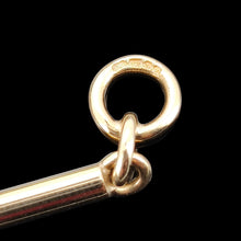 Load image into Gallery viewer, Close-up of a hallmarked yellow gold end ring, 9 carat Birmingham 1999