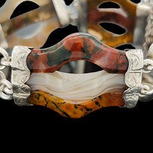 Load image into Gallery viewer, Victorian Silver Fancy Agate Bracelet