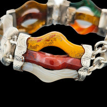 Load image into Gallery viewer, Victorian Silver Fancy Agate Bracelet