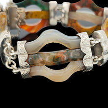 Load image into Gallery viewer, Victorian Silver Fancy Agate Bracelet