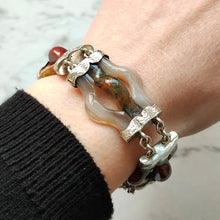Load image into Gallery viewer, Victorian Silver Fancy Agate Bracelet