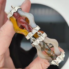 Load image into Gallery viewer, Victorian Silver Fancy Agate Bracelet