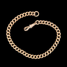 Load image into Gallery viewer, A rose gold curb link bracelet, on a black background