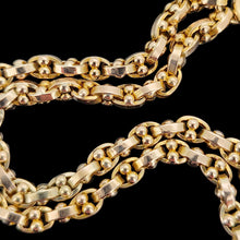 Load image into Gallery viewer, A double row oval and bead link bracelet in yellow gold