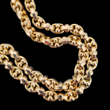 Load image into Gallery viewer, A double row oval and bead link bracelet in yellow gold