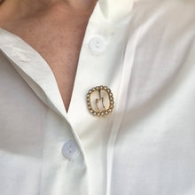 Load image into Gallery viewer, Antique 18ct Gold Pearl Buckle Brooch modelled