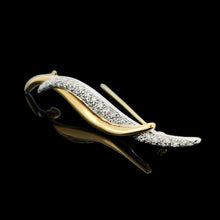 Load image into Gallery viewer, 18ct Yellow and White Gold Brilliant Cut Diamond Bar Brooch