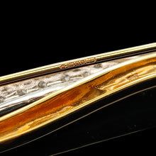 Load image into Gallery viewer, 18ct Yellow and White Gold Brilliant Cut Diamond Bar Brooch