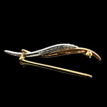 Load image into Gallery viewer, 18ct Yellow and White Gold Brilliant Cut Diamond Bar Brooch