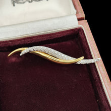 Load image into Gallery viewer, 18ct Yellow and White Gold Brilliant Cut Diamond Bar Brooch