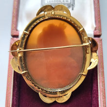 Load image into Gallery viewer, Vintage 9ct Gold Nyx Goddess Cameo Brooch