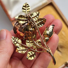 Load image into Gallery viewer, Vintage Carrington & Co. 9ct Gold Rose Brooch in Fitted Box