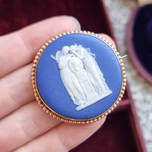 Load image into Gallery viewer, Vintage Wedgwood 9ct Gold Cameo Brooch in hand