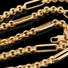 Load image into Gallery viewer, Vintage 9ct Yellow Gold Rolo/Trombone Link 19.8 Inch Chain