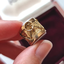 Load image into Gallery viewer, Antique Rolled Gold Agate Drum Charm in hand