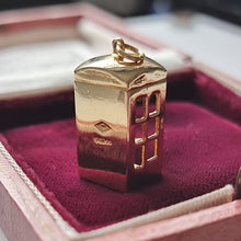 Load image into Gallery viewer, Vintage 9ct Gold Telephone Box Charm back