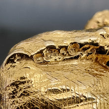 Load image into Gallery viewer, Large Vintage 9ct Yellow Gold Elephant Charm/Pendant close-up of the London 1958 hallmark