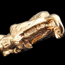 Load image into Gallery viewer, Close-up of a 9 carat gold hallmark on a yellow gold charm