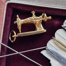 Load image into Gallery viewer, Vintage 9ct Gold Sewing Machine Charm side