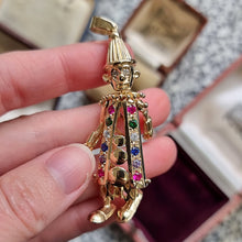 Load image into Gallery viewer, Vintage 9ct Gold Articulated Clown Pendant in hand