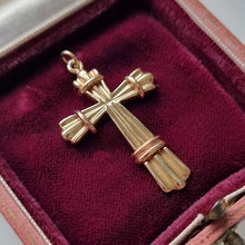 Load image into Gallery viewer, Vintage 9ct Welsh Gold Cross Pendant