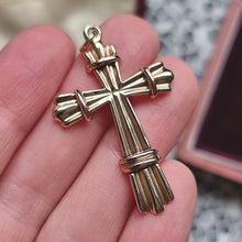 Load image into Gallery viewer, Vintage 9ct Welsh Gold Cross Pendant