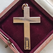 Load image into Gallery viewer, Edwardian 9ct Rose Gold Engraved Cross, Hallmarked Chester 1907 back, in box