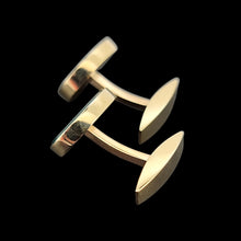 Load image into Gallery viewer, Vintage 9ct Gold Oval Bloodstone Cufflinks backs