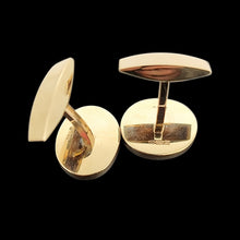 Load image into Gallery viewer, Vintage 9ct Gold Oval Bloodstone Cufflinks backs