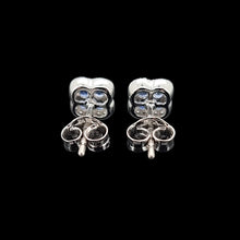 Load image into Gallery viewer, 18ct White Gold Sapphire and Diamond Cluster Stud Earrings