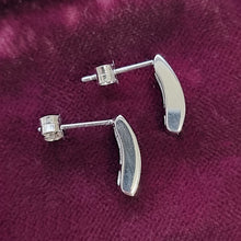 Load image into Gallery viewer, 14ct White Gold Princess Cut Diamond Half Hoop Earrings, 1.00ct sides