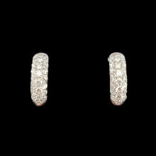 Load image into Gallery viewer, 18ct White Gold Diamond Huggie Hoop Earrings, 0.40ct
