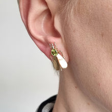 Load image into Gallery viewer, Vintage 18ct Gold Peridot Fly Earrings modelled