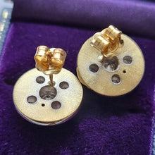 Load image into Gallery viewer, Vintage 18ct Yellow & White Gold Diamond Disc Earrings, 1.00ct backs