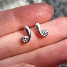 Load image into Gallery viewer, 18ct White Gold Brilliant Cut Diamond Earrings, 0.30ct in hand