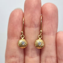 Load image into Gallery viewer, Vintage 18ct Yellow Gold Diamond Drop Earrings