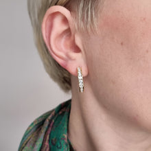 Load image into Gallery viewer, 18ct Yellow Gold Diamond Half Hoop Earrings, 1.40ct modelled